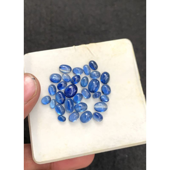 High Quality Natural Blue Kyanite Smooth Oval Shape Cabochons Gemstone For Jewelry